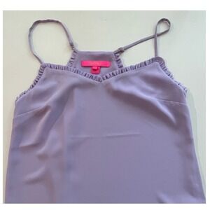 Lilly Pulitzer Womens Sleeveless Ruffle Trim Tank Top‎ Lavender Purple